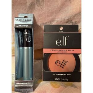 ELF Primer-Infused Blush,‎ Always Rosy & Lash It Loud Black Mascara Both New